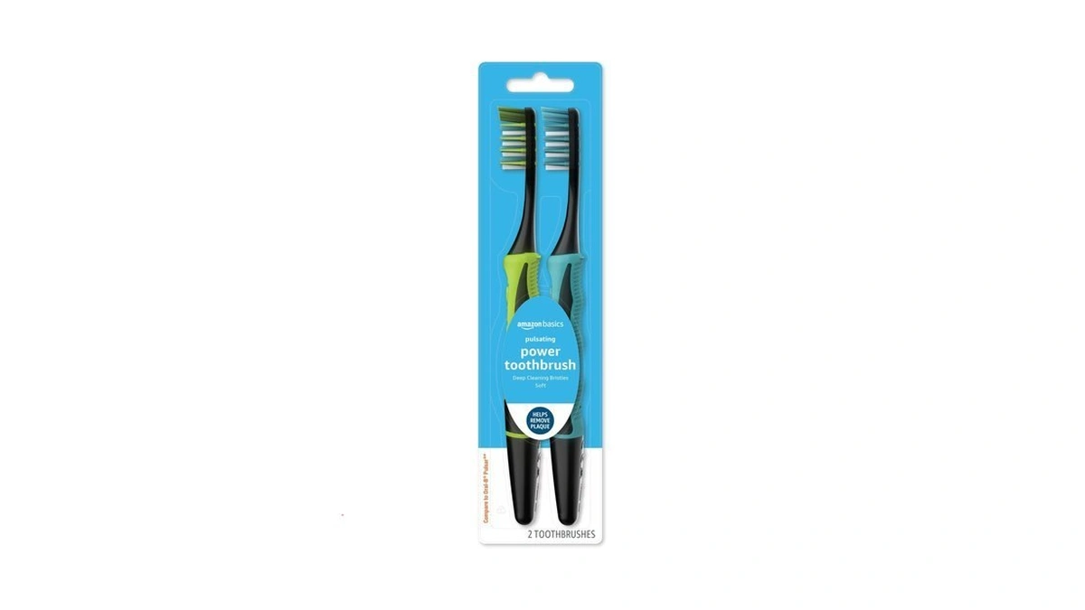 Amazon Basics Soft Electric Toothbrushes For Adults, Pulsating Deep Cleaning,