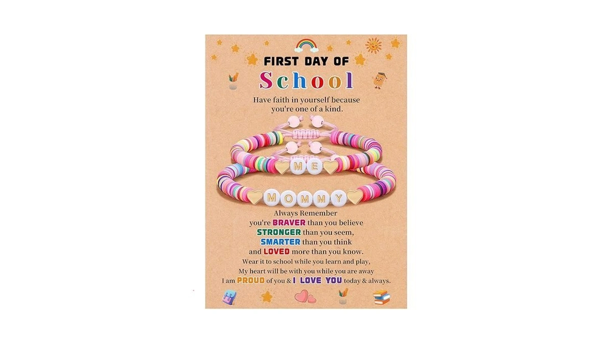 Btysun First Day Of School Gifts Clay Bead Bracelet Prek