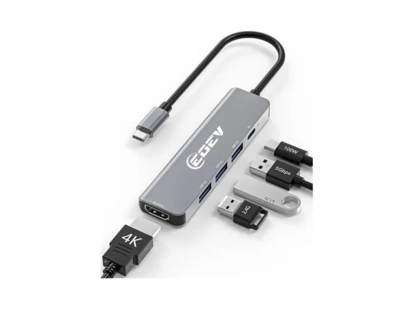 5 In 1 Usb C Hub With 4k Hdmi, Usb