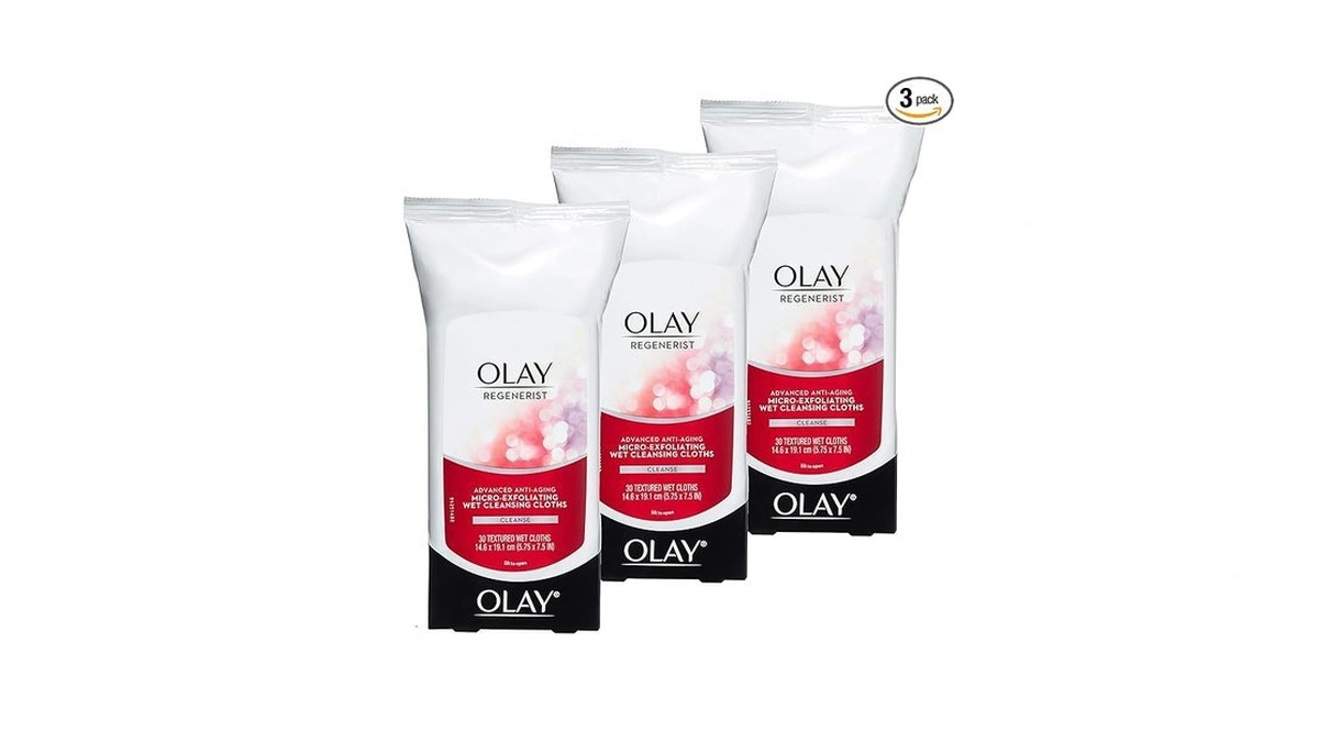 Olay Makeup Remover Wipes, Regenerist Micro-exfoliating Wet Cleansing Cloths, Facial