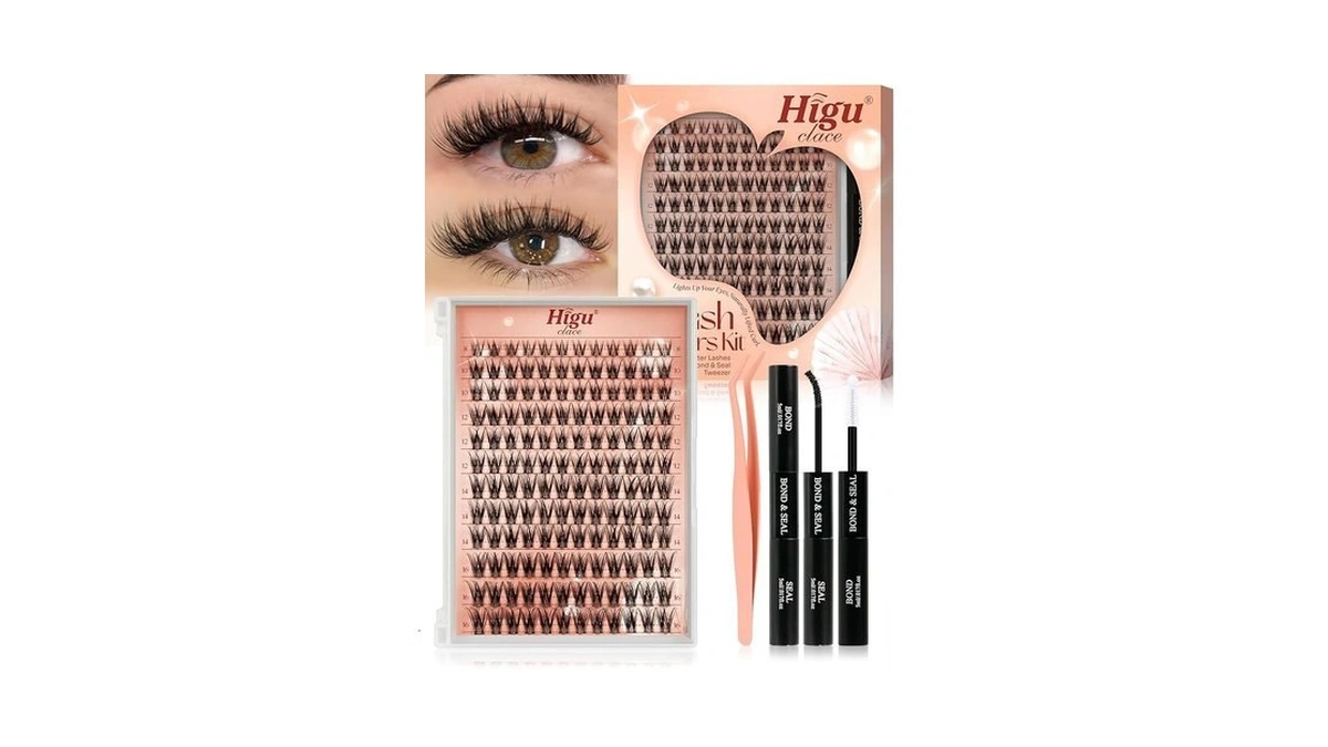 Higu Clace Lash Clusters Kit 144pcs C Curl Natural Lash
