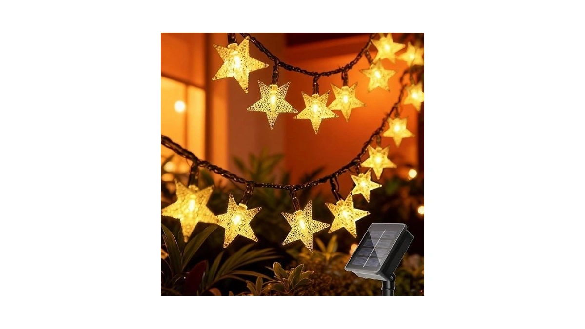 Twinkle Solar Star String Lights Outdoor Waterproof Fairy Lights 39ft