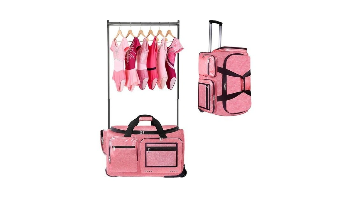 Arkim 23" Dance Bag With Garment Rack, Rolling Dance Duffle