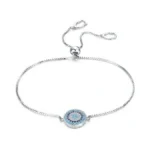 Bisaer 925 Sterling Silver Lucky Blue Evil Eye Bracelets Sparkling