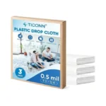 Ticonn 12 X 9 Ft Plastic Drop Cloth For Painting,