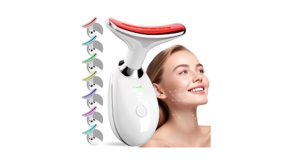 7 Color Neck Face Massager Tool, Facial Massager With Vibration