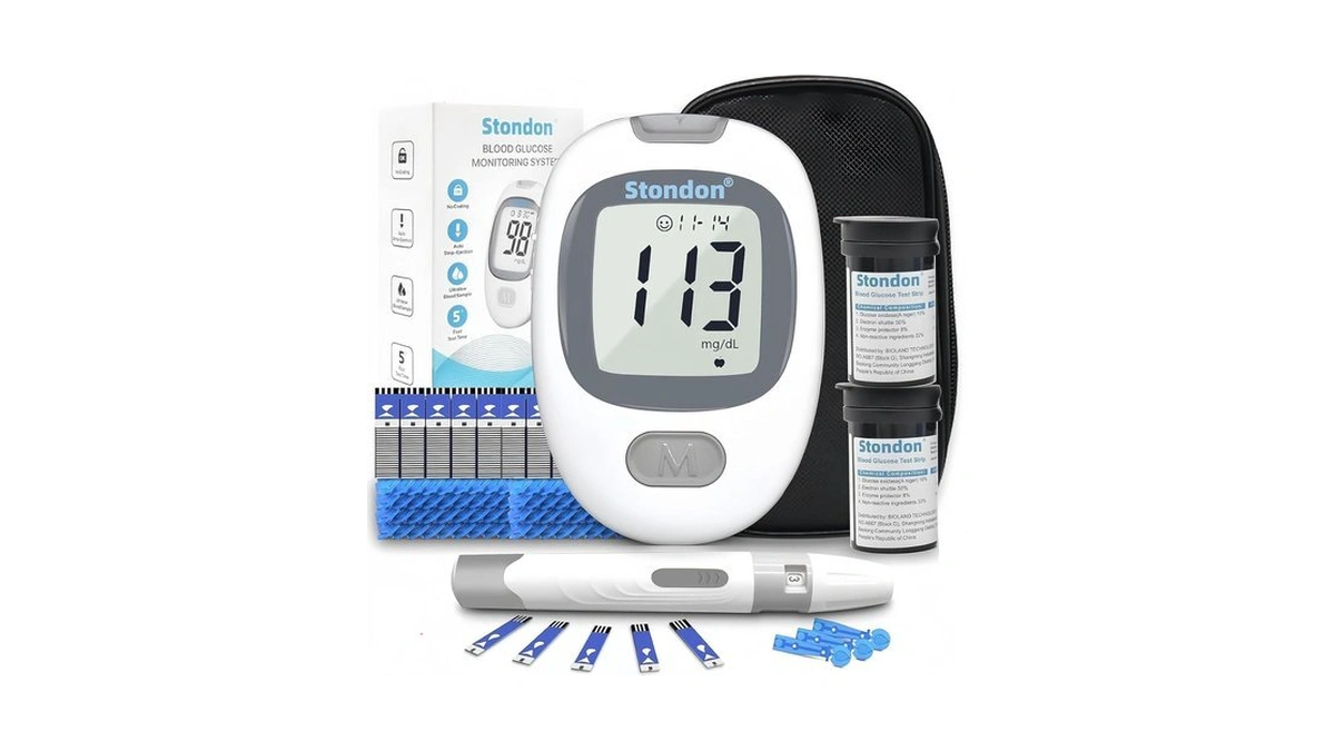 Glucose Monitor Kit, Diabetes Testing Kit, Blood Glucose Meter, 100