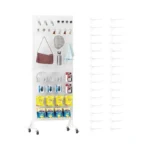 Folews Metal Peg Board Display Stand 24″ X 70″, Freestanding
