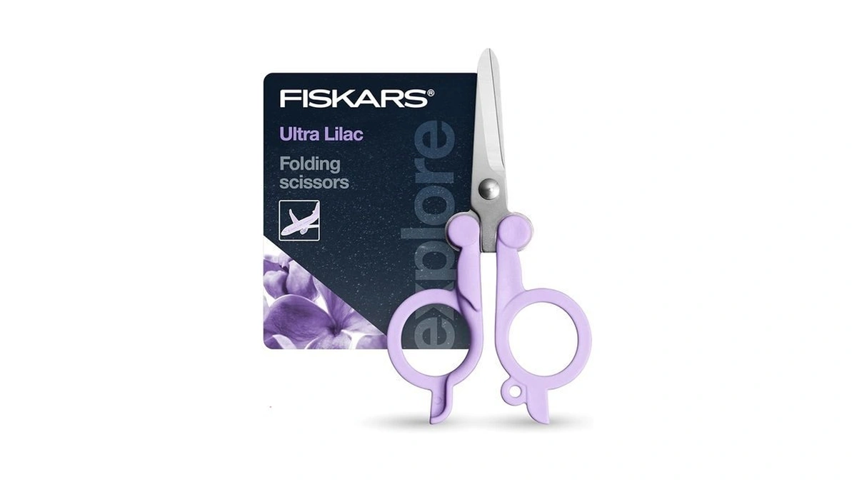 Fiskars Explore Folding Scissor, Designer Collection, Ultra Lilac, Travel Friendly