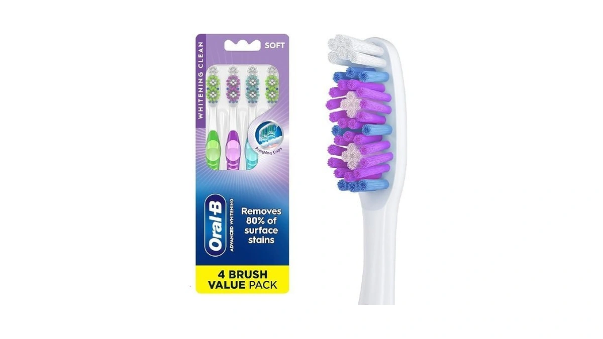 Oral-b 3d White Stain Eraser, 4 Count Soft Manual Tootbrush
