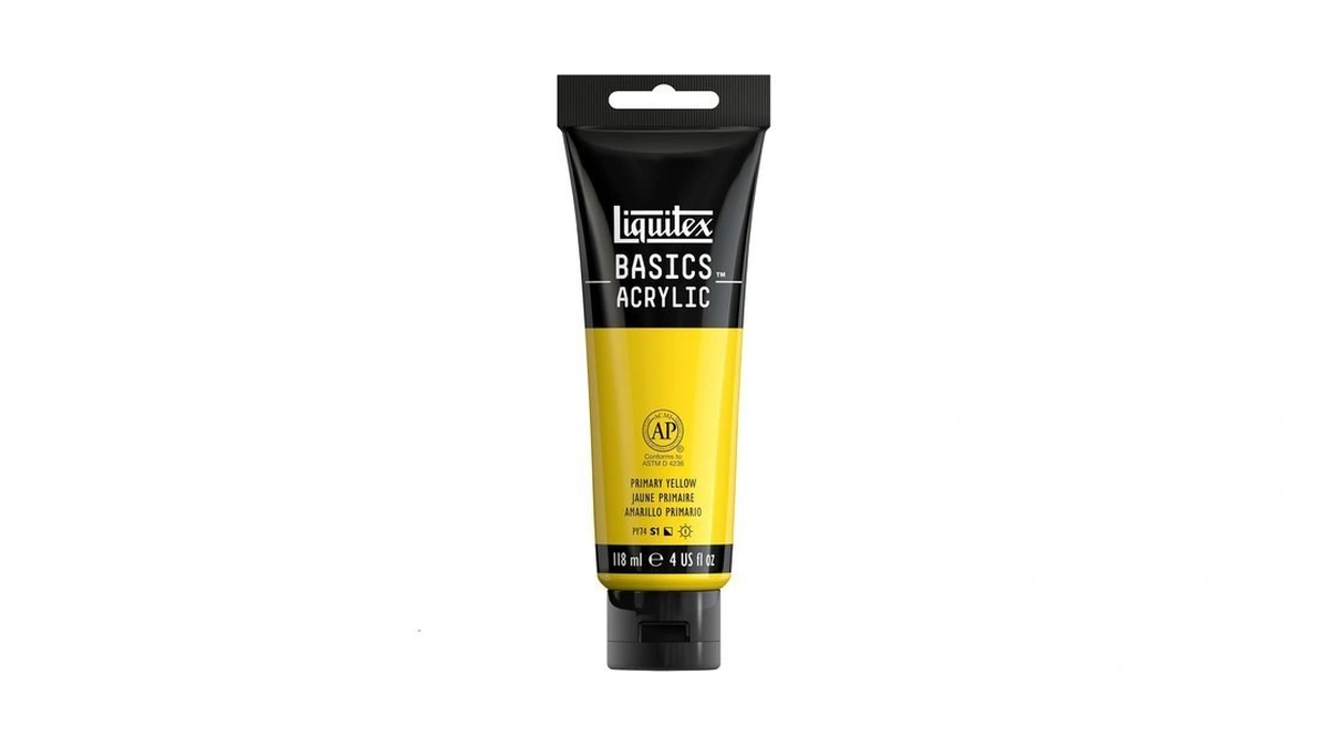 Liquitex Basics Acrylic Paint, 118ml (4-oz) Tube, Primary Yellow