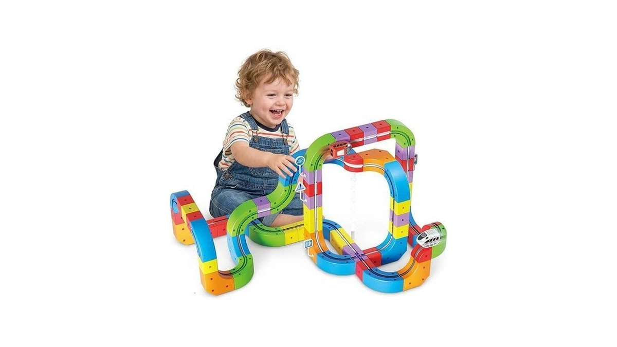 Innovakids Electric Train Sets Racer Track, 121 Pcs Diy Cubes