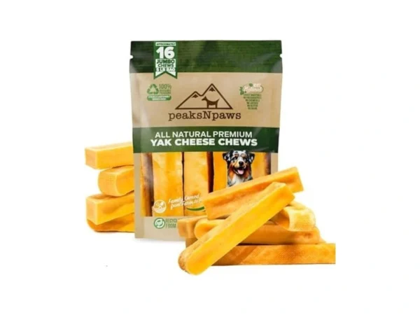 Peaksnpaws Premium Yak Cheese Dog Treats - Natural Yak Chews