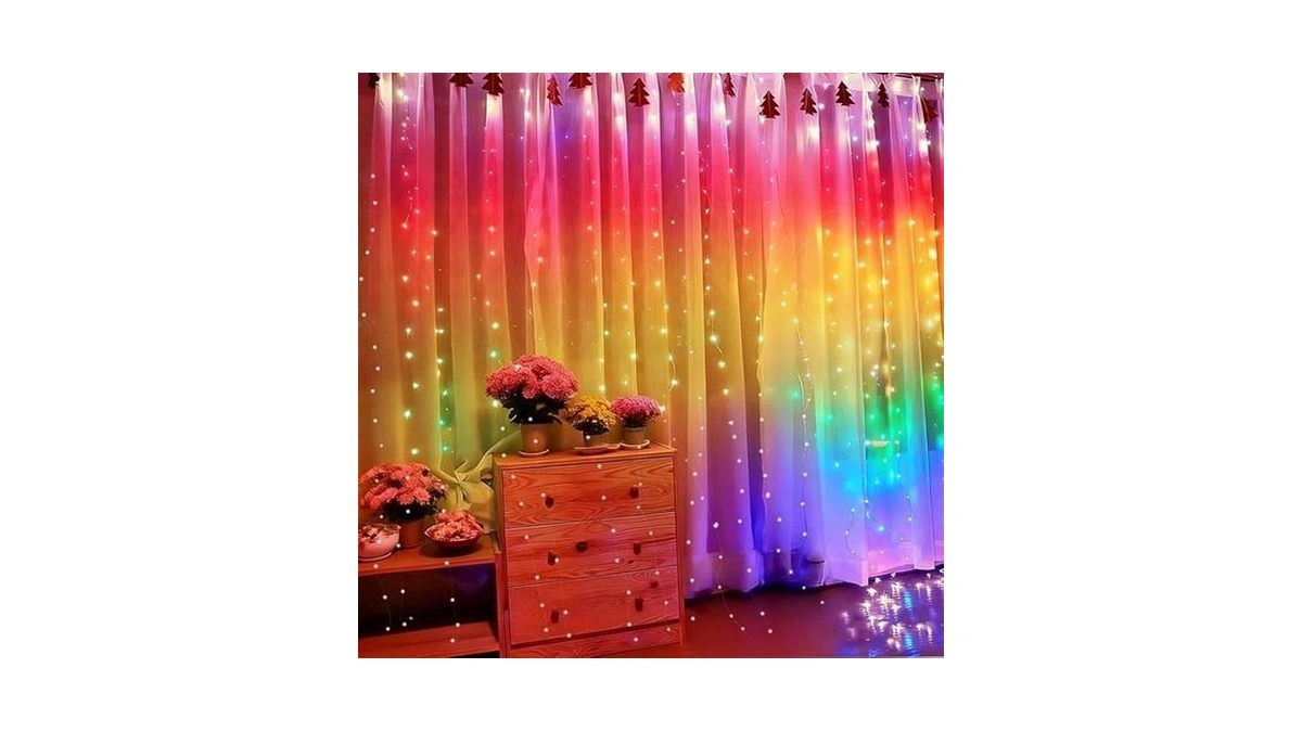 300led Fairy Curtain Lights, 9.8x9.8ft Warm White Usb Plug In