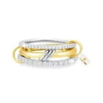 Umini 18k Gold And Silver Stackable Rings Cz Cubic Zirconia