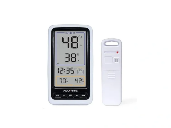 Acurite 01136m Wireless Thermometer With Indoor/outdoor Temperature And Humidity, White