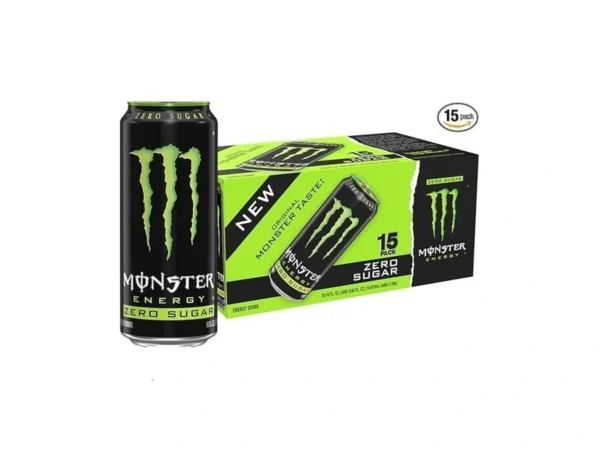 Monster Energy Zero Sugar, Green, Original, Low Calorie Energy Drink,