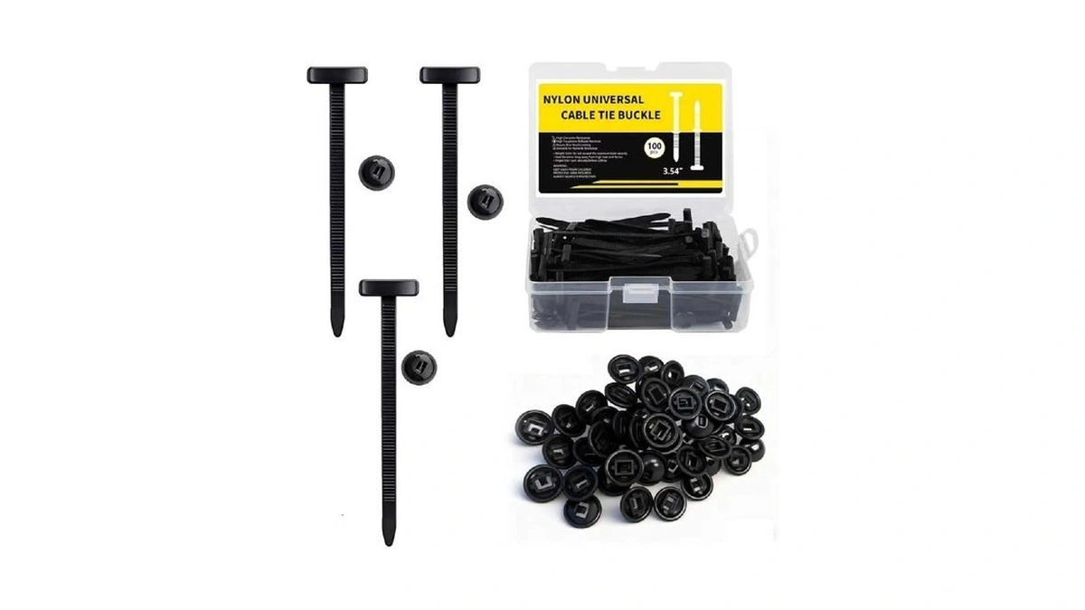 Upgrade 100pcs Nylon Universal Cable Tie Buckle With Clear Storage