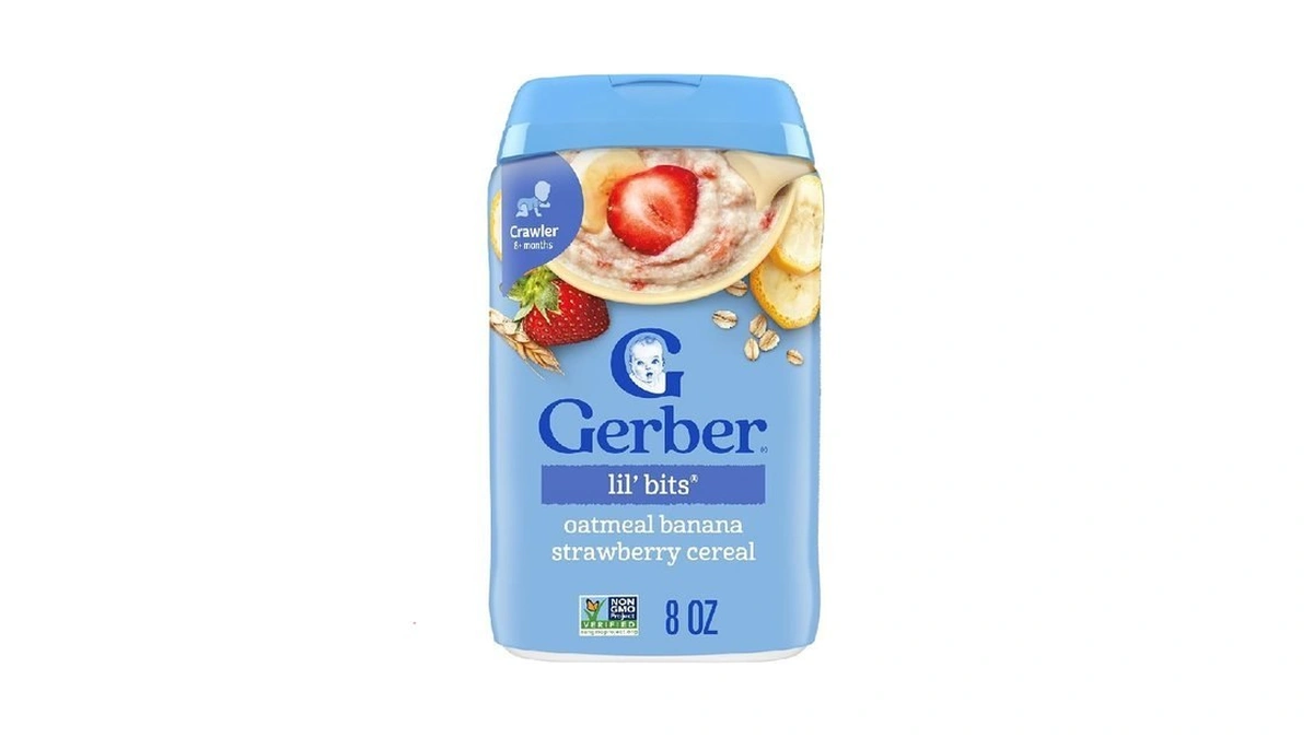 Gerber Stage 3 Baby Food, Oatmeal Banana Strawberry Cereal, Whole