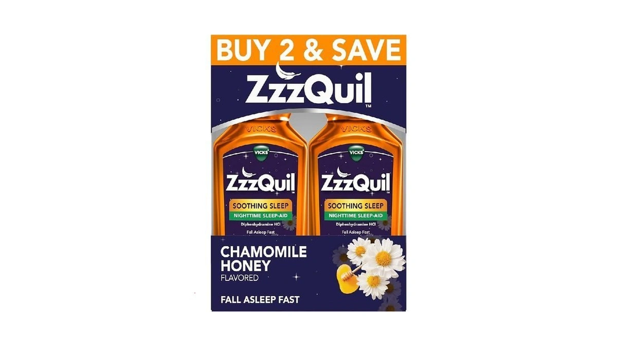 Zzzquil Liquid Sleep Aid, Soothing Sleep, Diphenhydramine 50mg Hcl, Chamomile