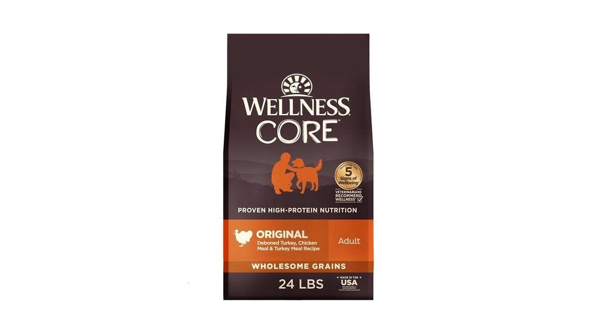 Wellness Core Adult Dry Dog Food, Wholesome Grain Kibble, Natural,