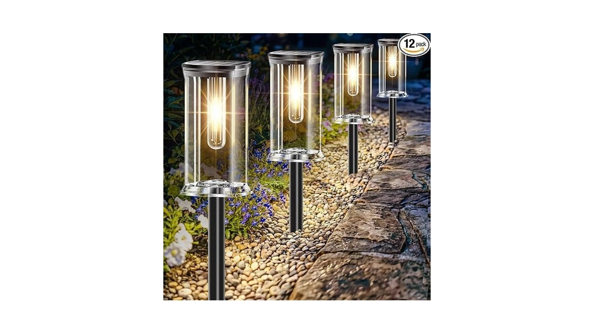 Maokot Solar Lights Outdoor, 12 Pack Led Solar Garden Lights