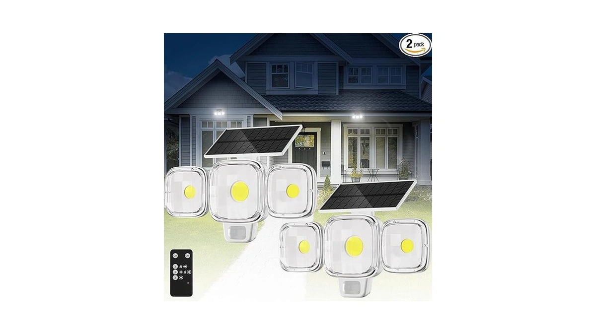 Eslightion Solar Motion Sensor Outdoor Lights, 3 Modes Led Security
