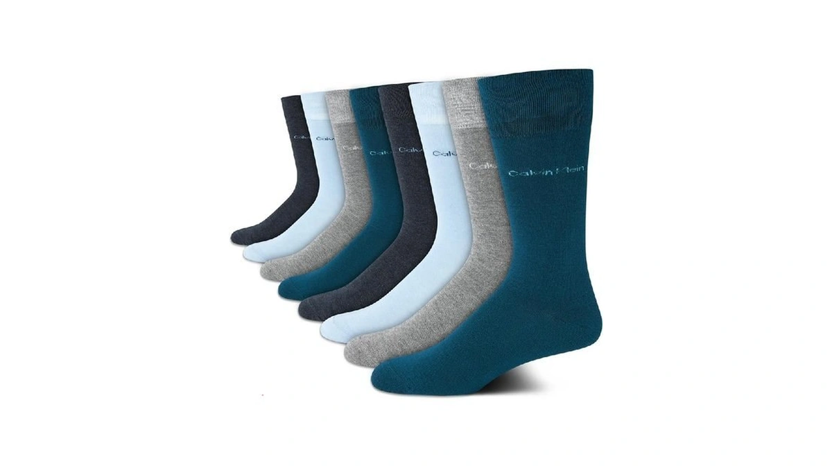 Calvin Klein Mens Dress Socks - 8 Pack Breathable Cotton