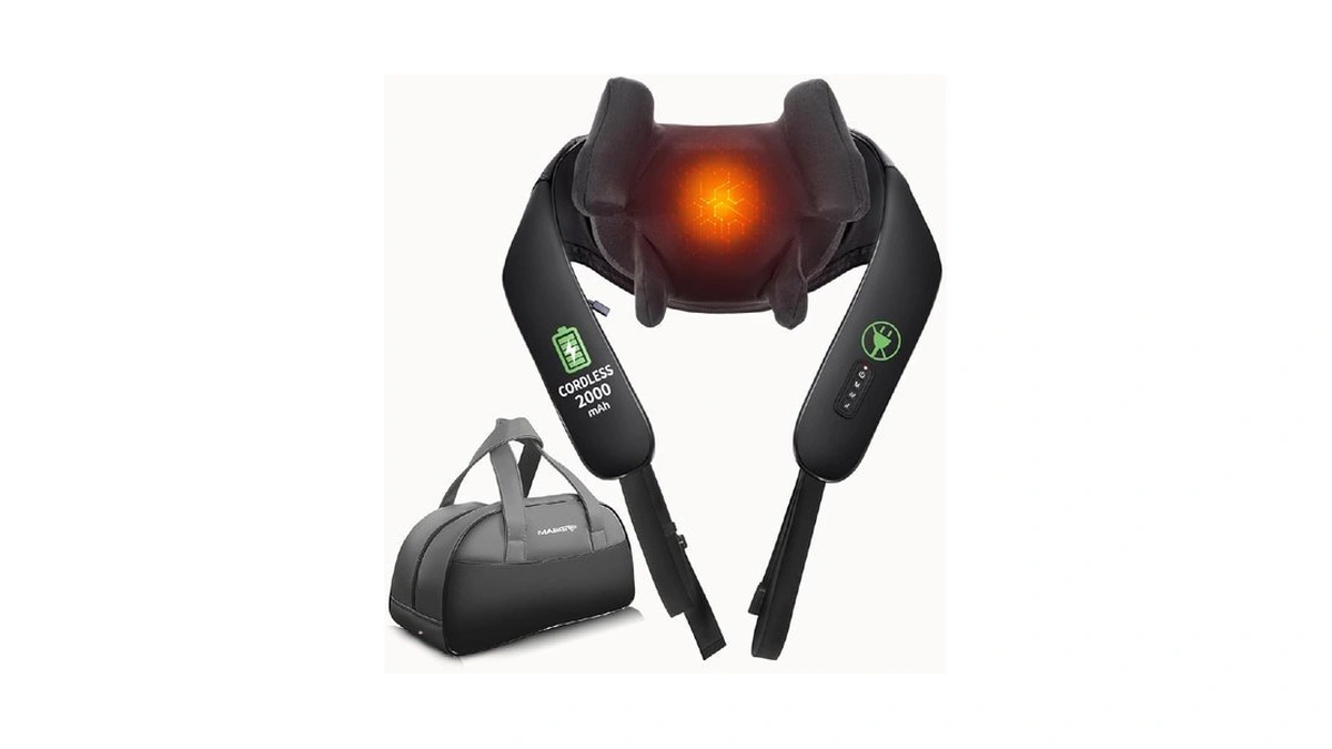 Cordless Neck Massager With Heat, Shiatsu Neck And Back Massager
