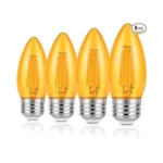 Kinur E26 Led Bulb 40w Candelabra Light Bulbs,b11 Amber Led