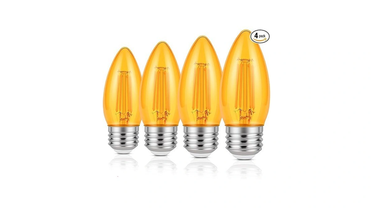 Kinur E26 Led Bulb 40w Candelabra Light Bulbs,b11 Amber Led