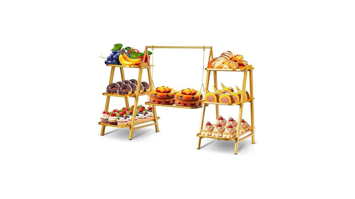 Qdxiw Metal 3 Tier Cupcake Stands, Large Capacity Serving Removable