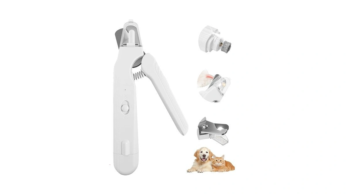 2-in-1 Dog & Cat Nail Clippers And Grinder With Light,