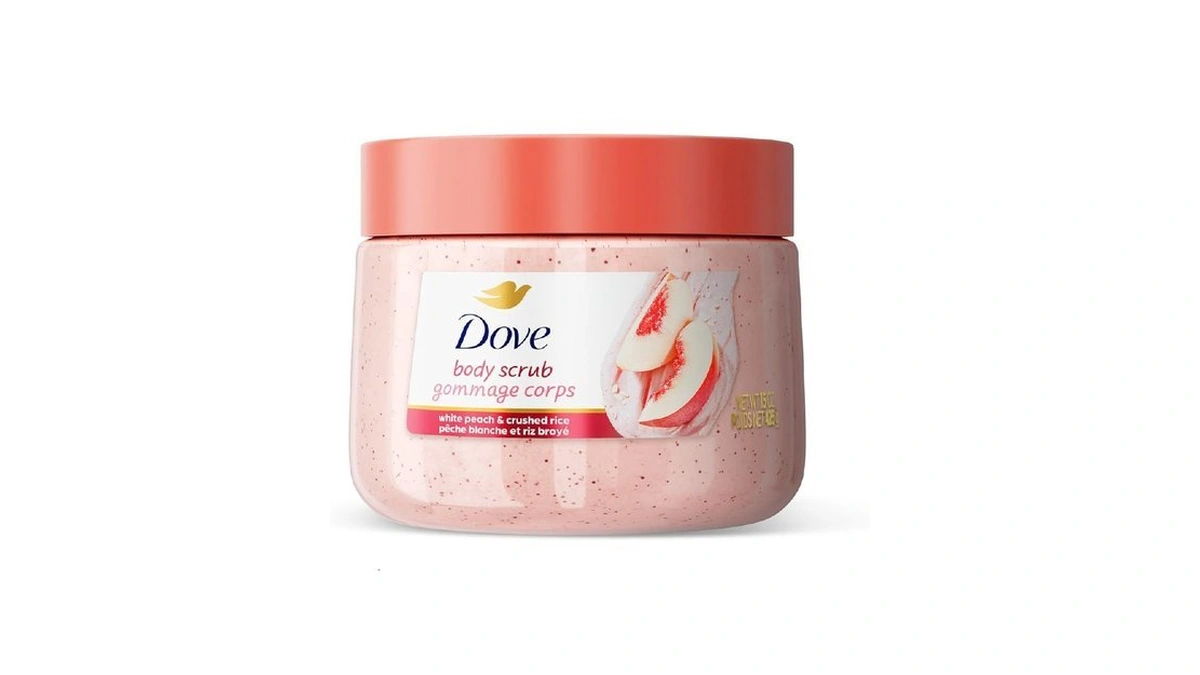 Dove White Peach & Crushed Rice Body Scrub Exfoliates And