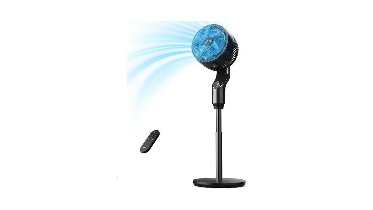 Jrd Fan For Bedroom, 70° Oscillating Standing Fan, 100ft Quiet