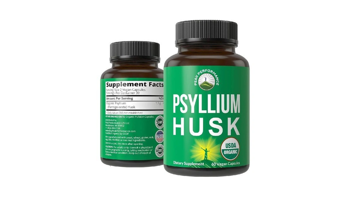 Peak Performance Usda Organic Psyllium Husk Vegan Capsules Made With