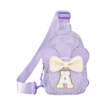 Girl's Initial Crossbody Sling Bag, Small Toddler Fanny Pack For