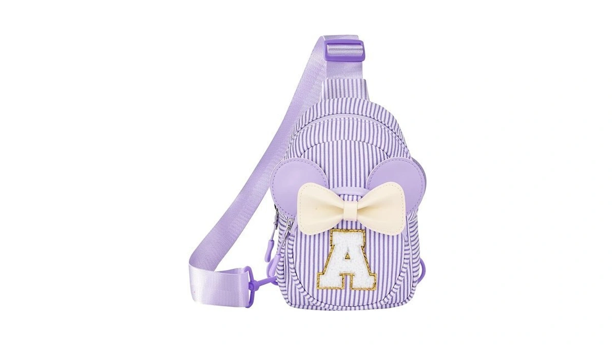 Girl's Initial Crossbody Sling Bag, Small Toddler Fanny Pack For