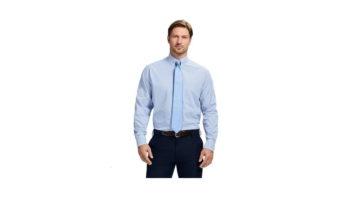 Izod Men's Wrinkle Resistant Stretch Fabric Button Down Collar Dress