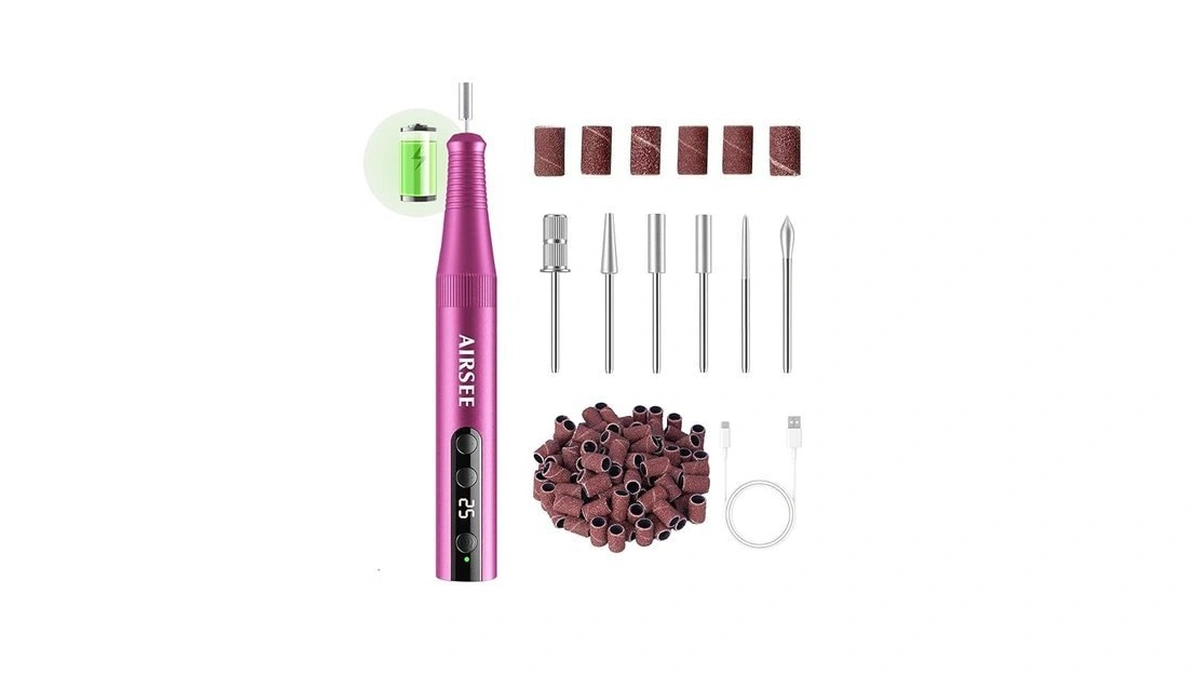 Airsee Pro 25000rpm Nail Drill - Cordless Rechargeable Efile For