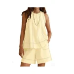 Cicy Bell Womens Summer 2 Piece Short Sets Sleeveless Tank