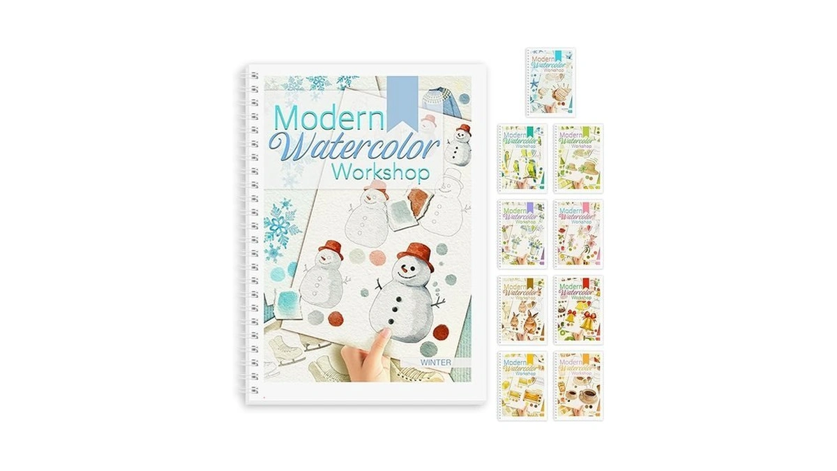 Watercolor Workbook, Watercolor Workbook Paint Book Beginner Friendly, 12 Different