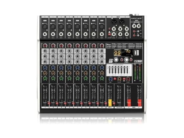 Professional 8 Channel Audio Mixer With Bluetooth, Xlr Inputs, 99
