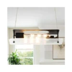 Impioio Black Linear Pendant Light, Adjustable Height Modern Chandelier With