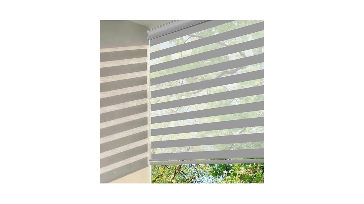 Changshade Cordless Zebra Blinds For Windows, Modern Dual Layer Zebra