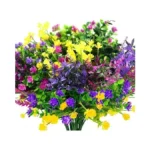 Yibukiy 12 Bundles Artificial Fake Flowers Outdoor, 6 Styles Uv