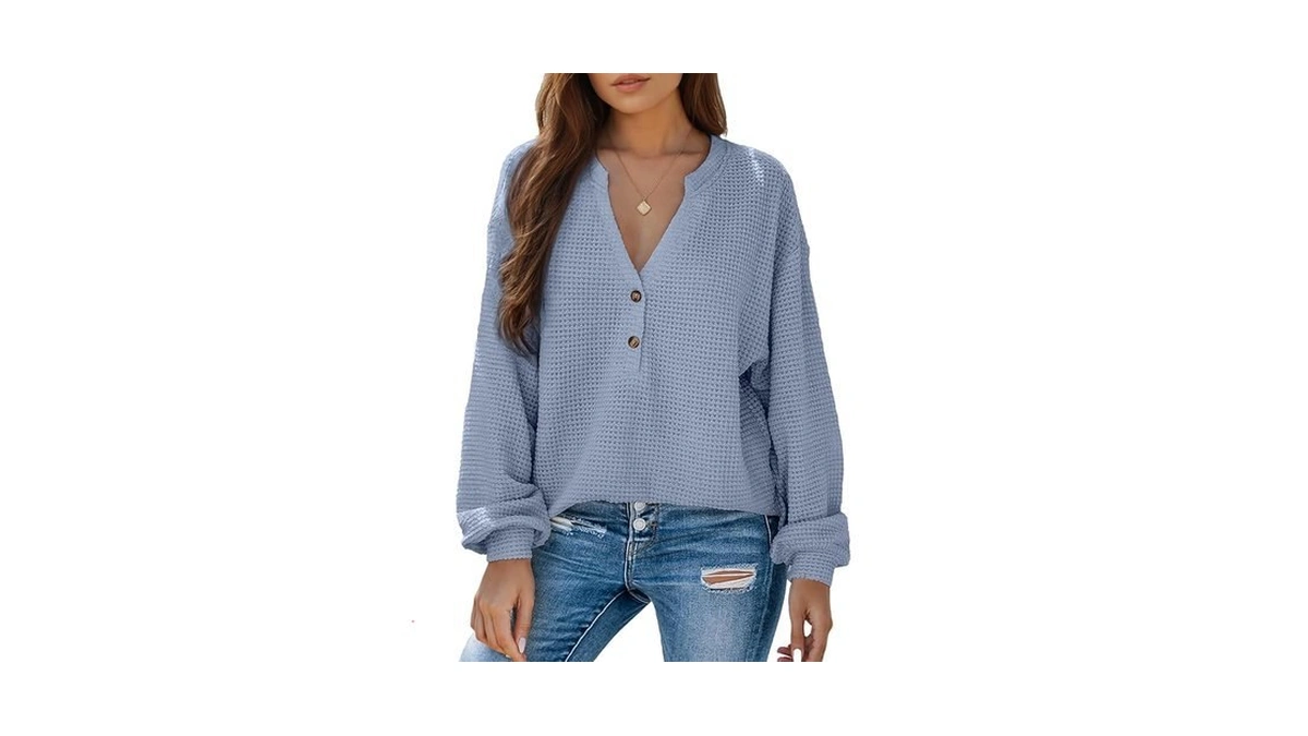 Dokotoo Women's Tops Long Lantern Sleeve Shirts 2026 V Neck