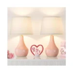 Seealle Modern Pink Table Lamps Set Of 2 - Bedroom