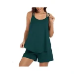 Kevamolly Peacock Blue Pajama Set For Women 2 Piece Lounge