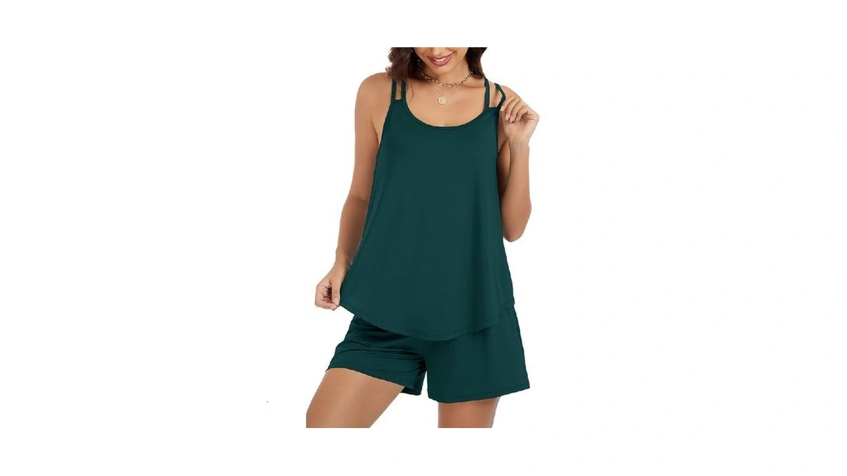Kevamolly Peacock Blue Pajama Set For Women 2 Piece Lounge